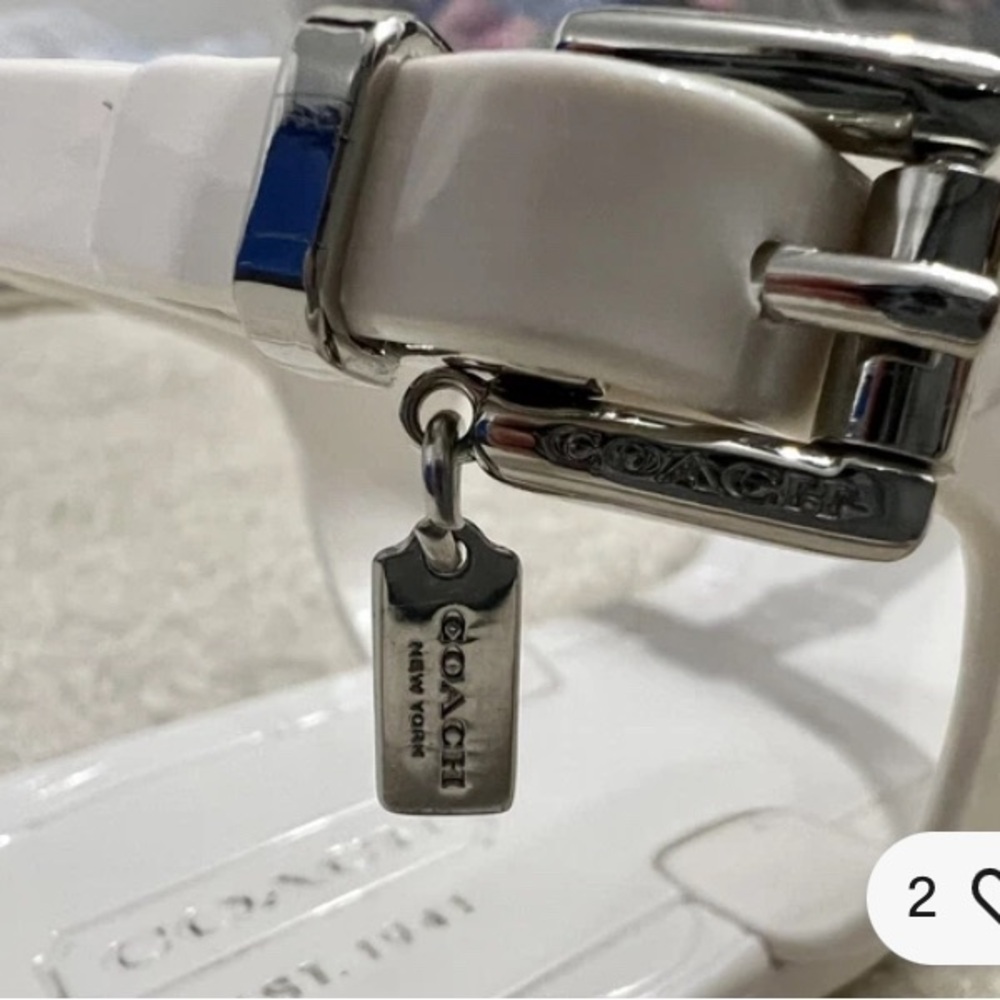 New Coach White T-Strap Womens Sandals - Picture 7 of 8